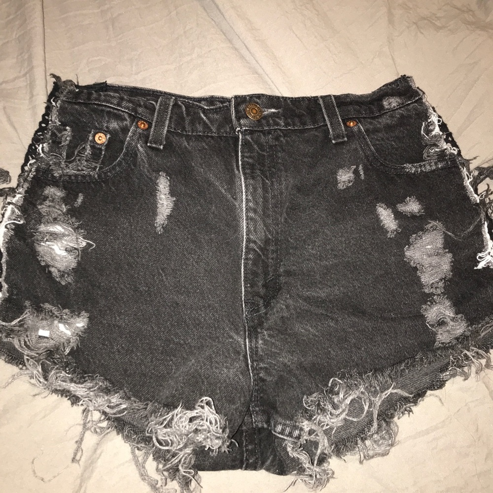 LF Black Denim Shorts